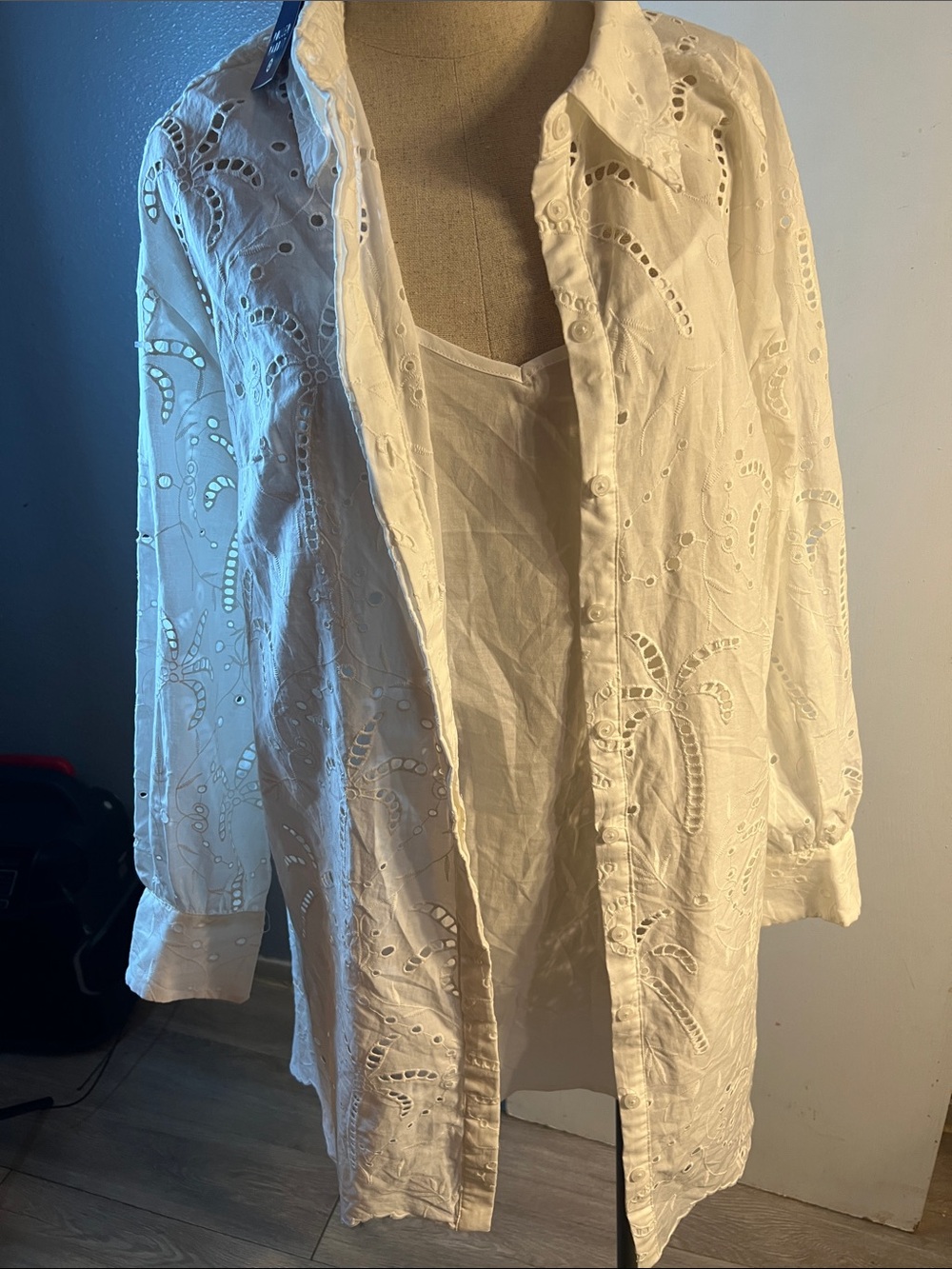 Roller Rabbit White Eyelet Midi Dress Cover